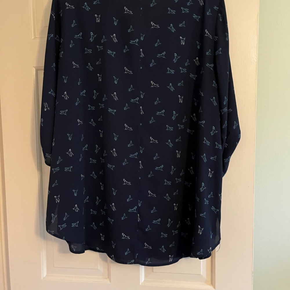 Navy Polyester Blouse - image 6